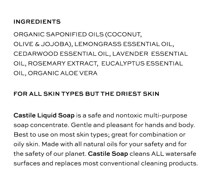 Castille Lemongrass Zen Soap Made with Organic Olive Oils Skincare Gentle and Cleansing Ingredients