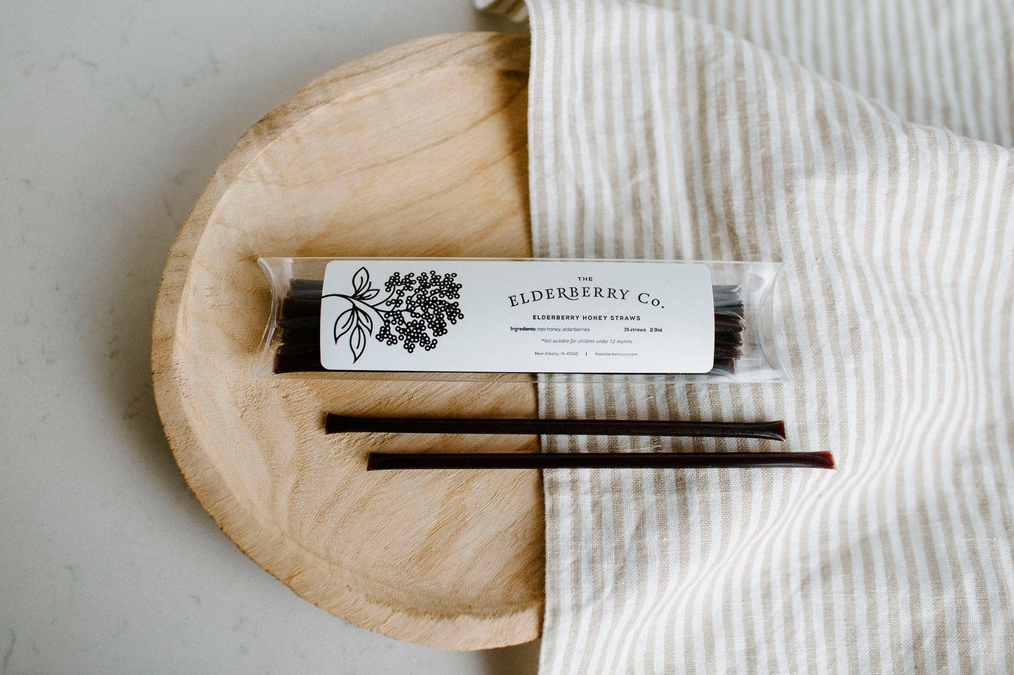 Elderberry Infused Honey Straws