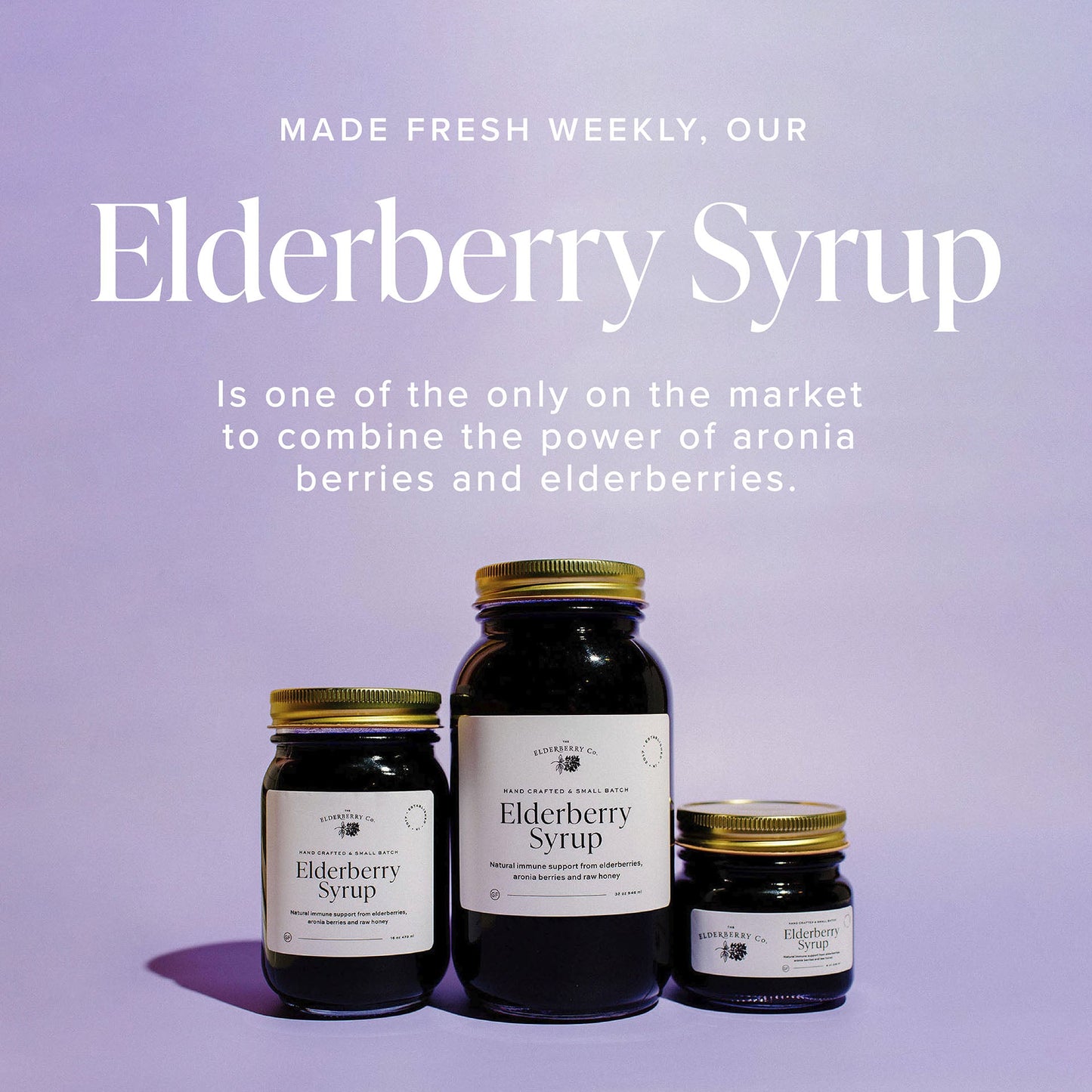Elderberry Syrup made fresh, combines aronia berries and elderberries