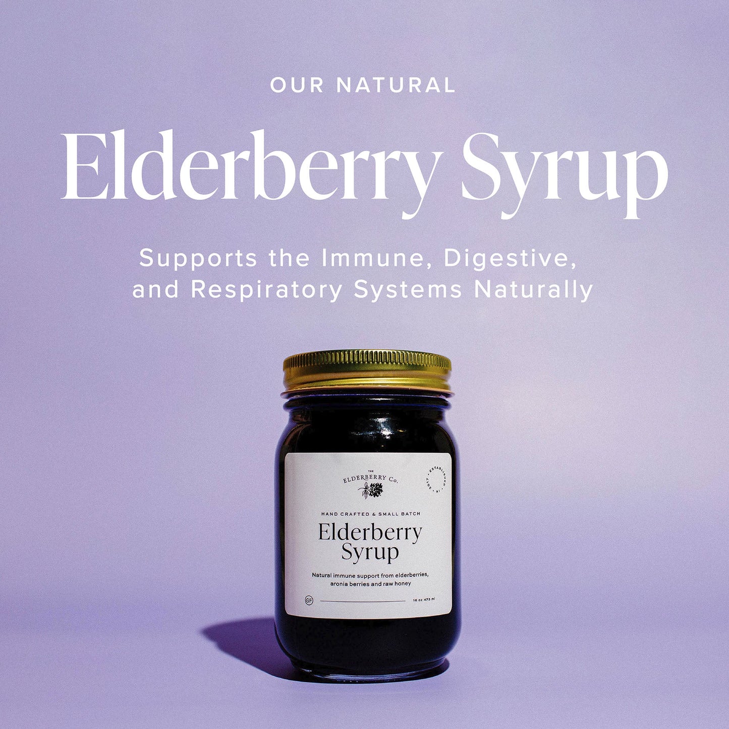 Natural Elderberry Syrup, supports the immune, digestive, and respiratory systems naturally